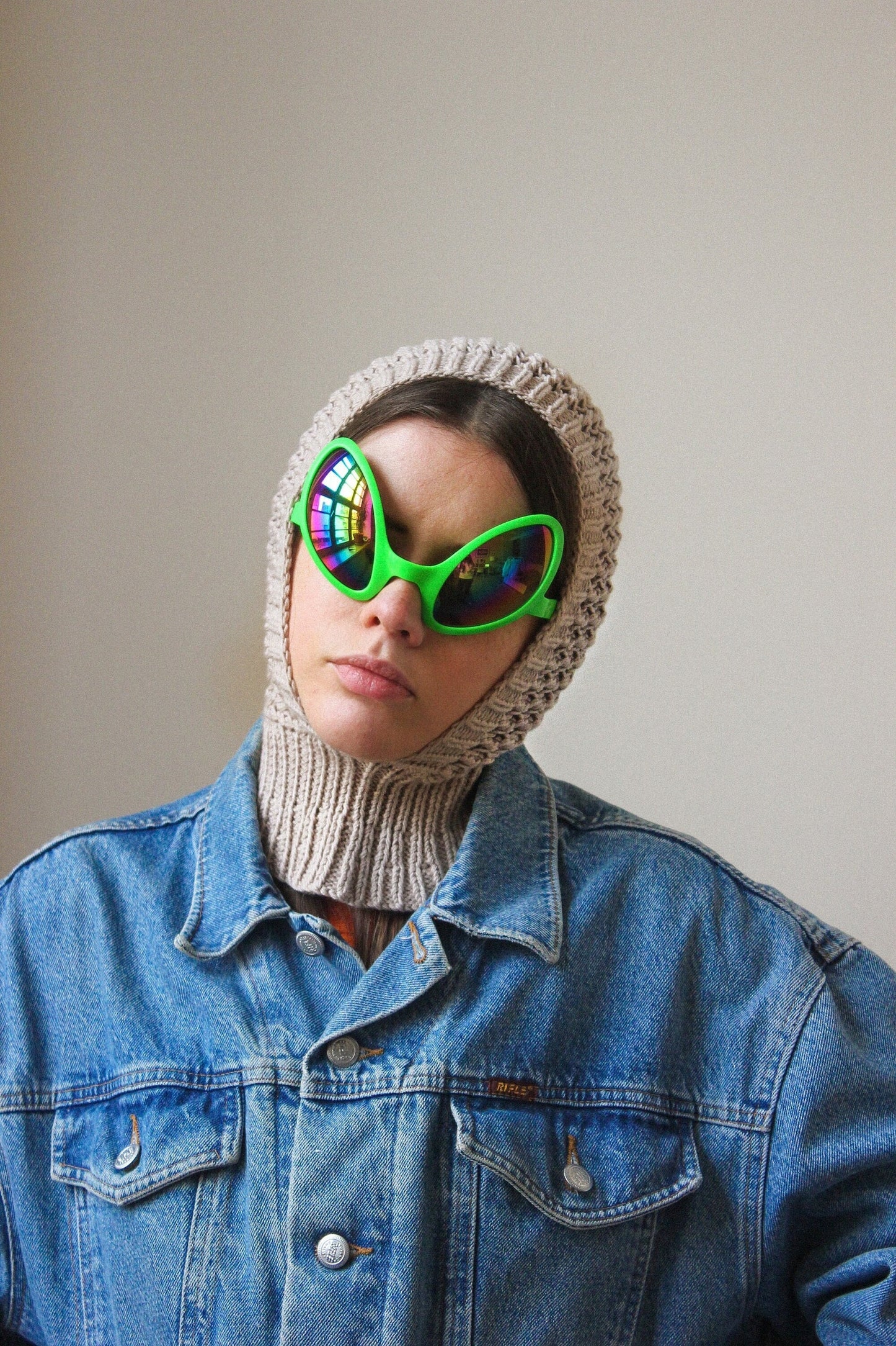 Demi - season balaclava hat in camel beige; sand beige, mango socky balaclava knit beanie,knit helmet,knit hat,crochet balaclava