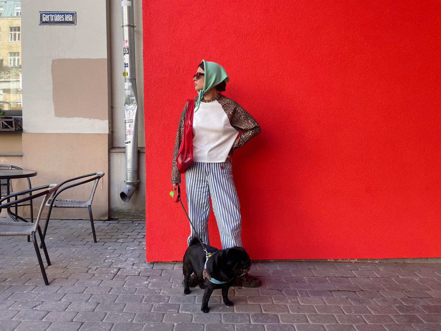 Hand - knitted Spring Headscarf in Pistachio Green