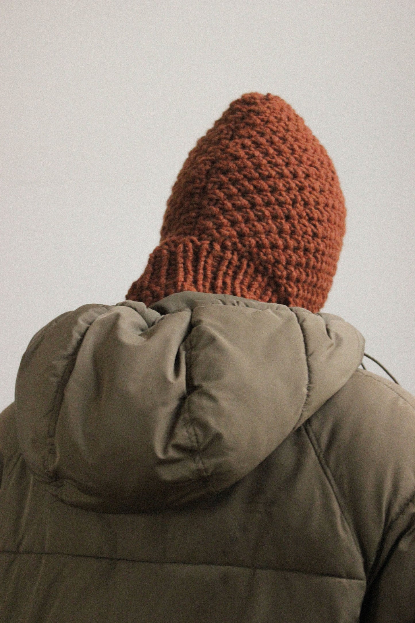 Balaclava Woolen hat in teddy brown ,mango socky balaclava knit beanie,knit helmet,knit hat,crochet balaclava, knitted hood