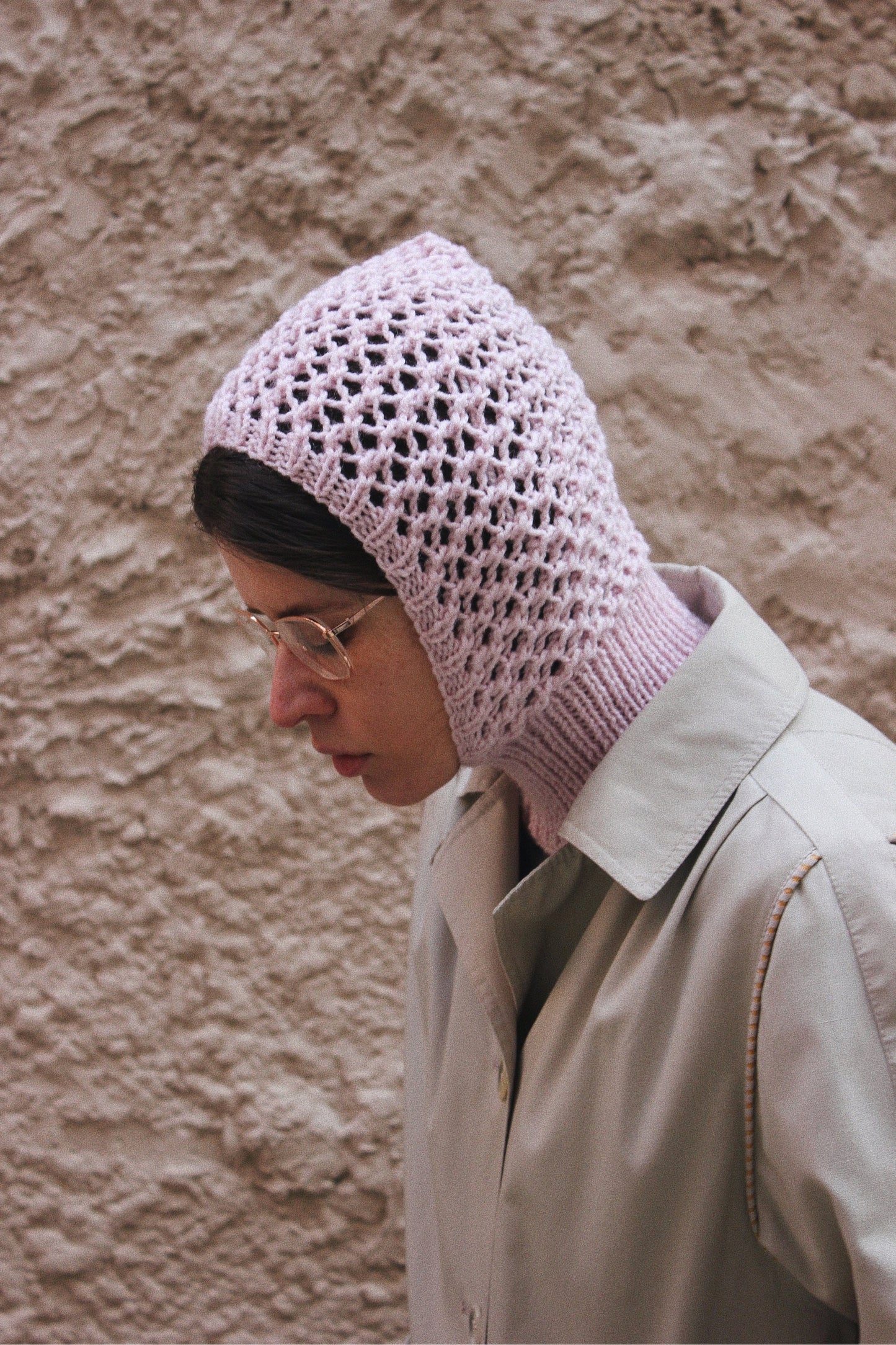 Spring Balaclava hat in powder pink ,mango socky balaclava knit beanie,knit helmet,knit hat,crochet balaclava, knitted hood