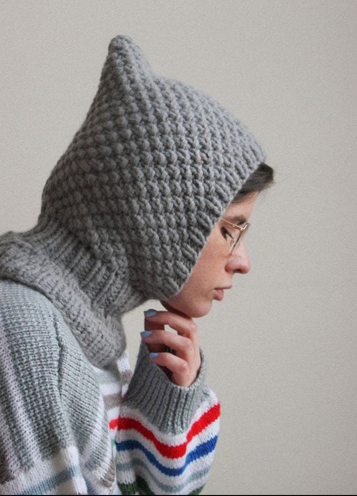 Chunky Woolen Balaclava in Grey