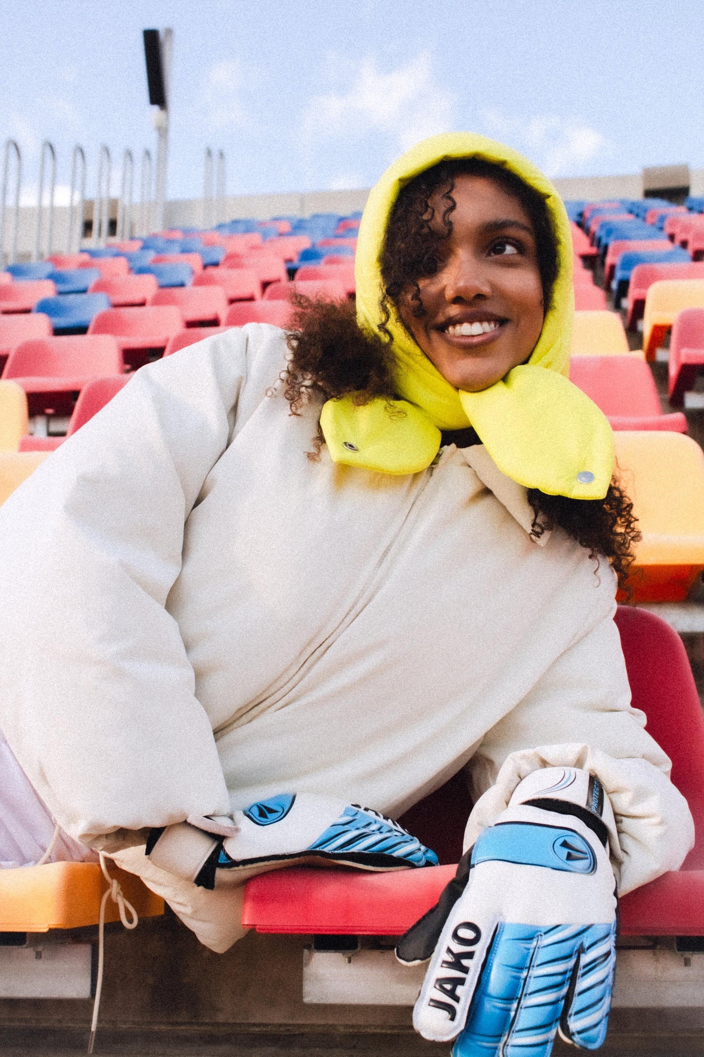 Pillow Headscarf - Balaclava in Neon Yellow
