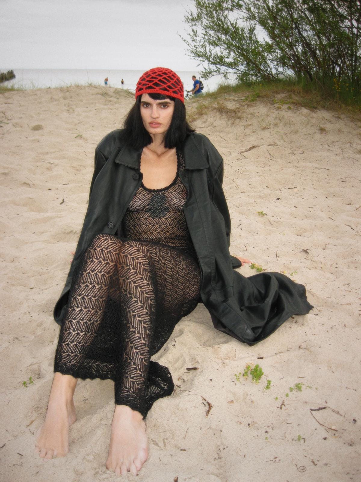 Crochet Premium Cotton Big Mesh Knitted Hat in Red , skull hat,retro hat,crochet hat,summer hat,crochet beanie