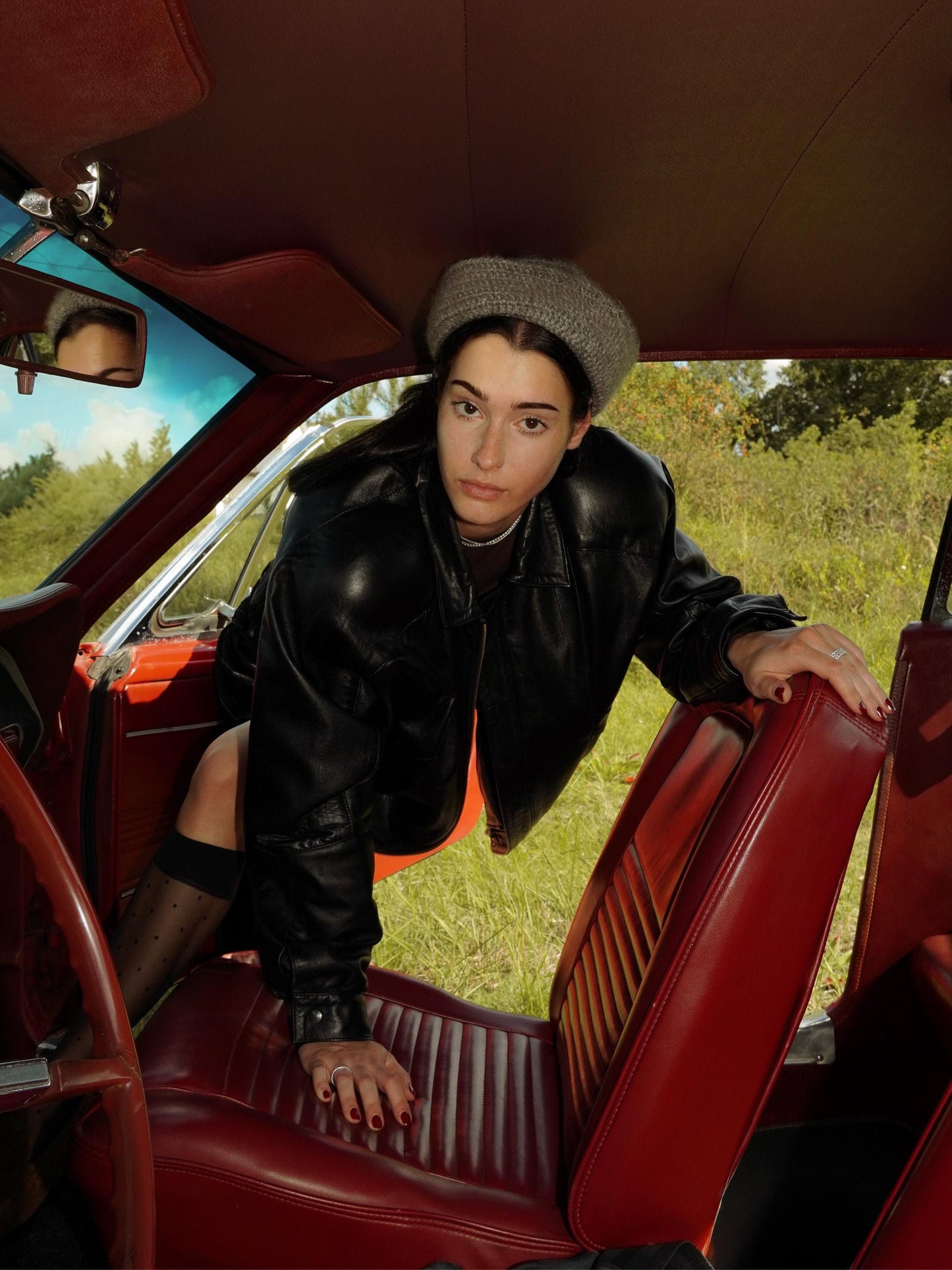 Crochet Premium Mohair Marine Pilbox in Grey Melange