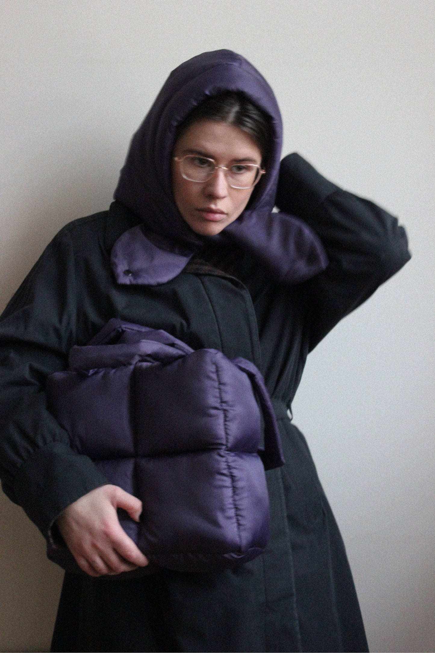Pillow Puffer Headscarf - Balaclava in Purple