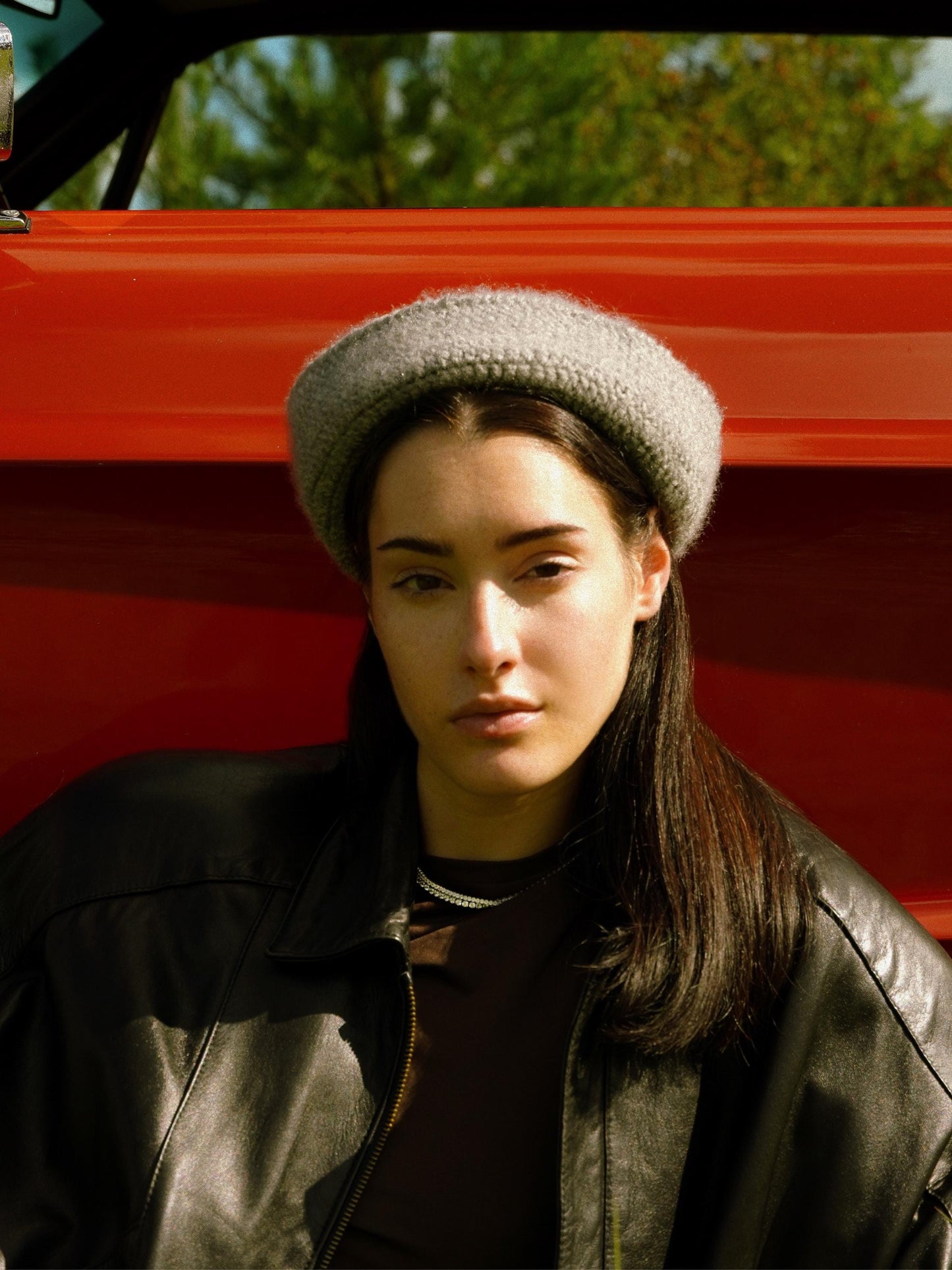 Crochet Premium Mohair Marine Pilbox in Grey Melange