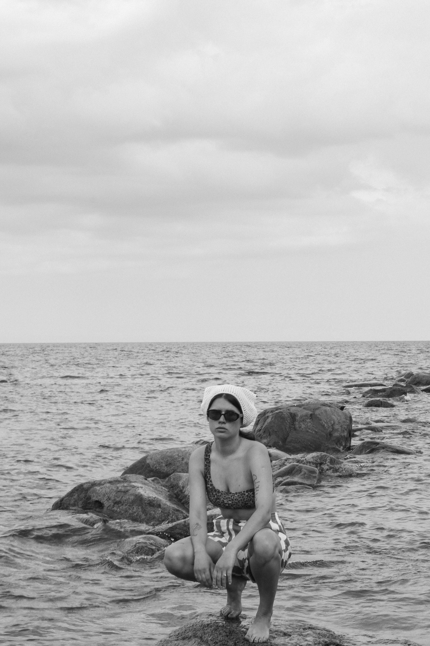 Crochet Mesh Headscarf in White