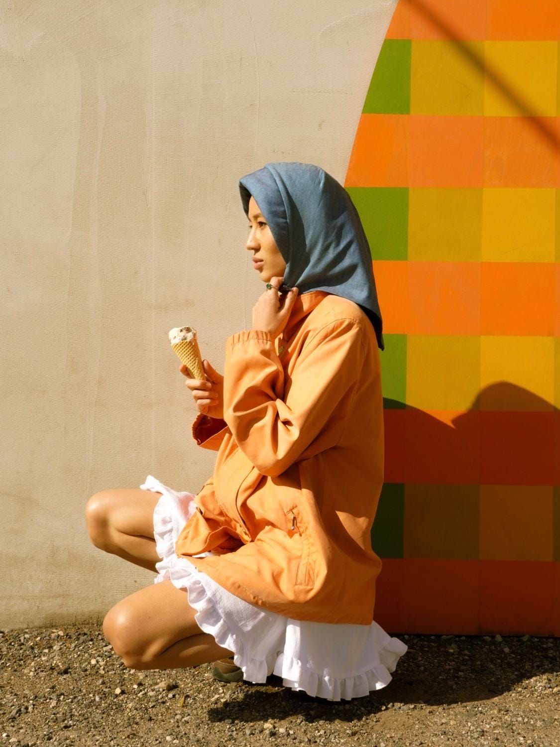 Rain Denim Headscarf