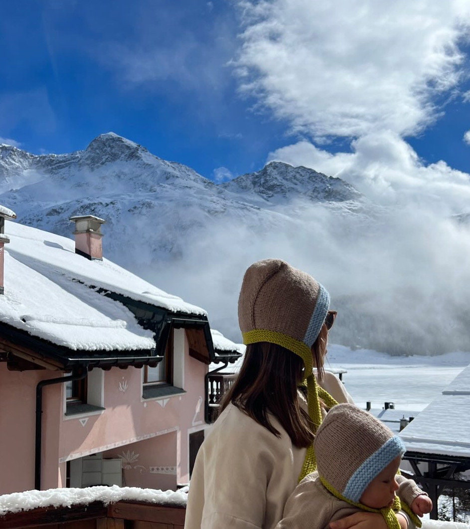 Mom + Baby Hand - Knitted Chunky Bonnet Combo Matching Set