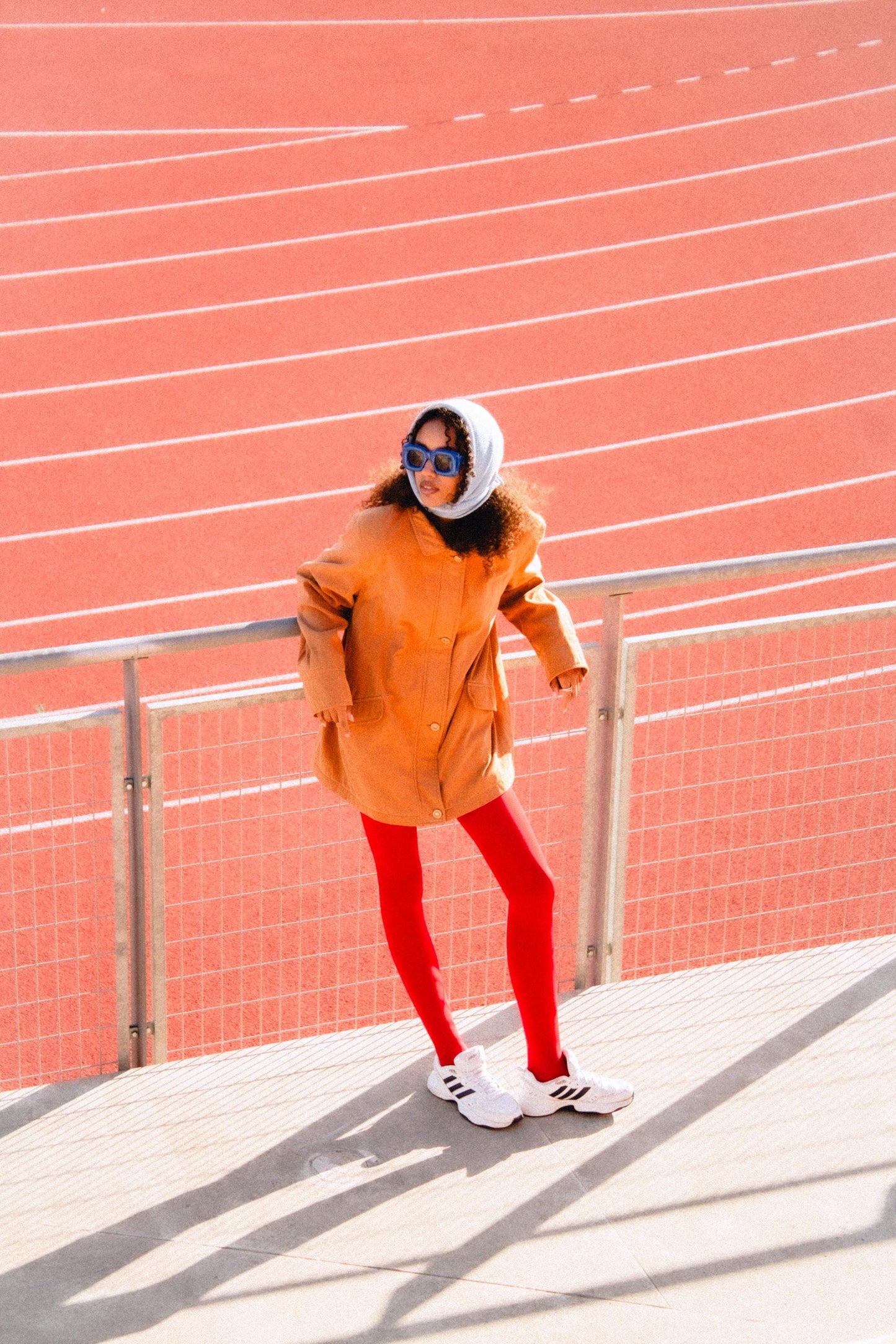 Hand - knitted Headscarf in Baby blue
