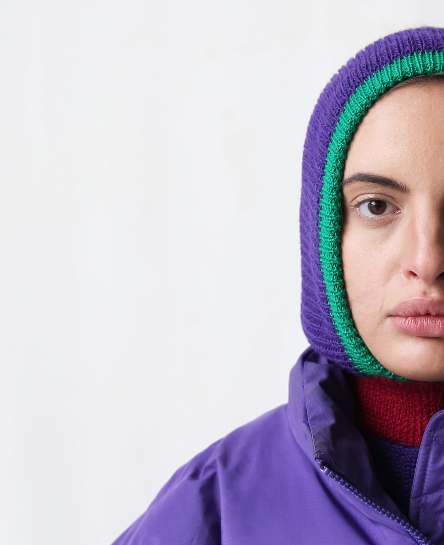 Multicolored Purple Balaclava Woolen hat ,mango socky balaclava knit beanie,knit helmet,knit hat,crochet balaclava, knitted hood