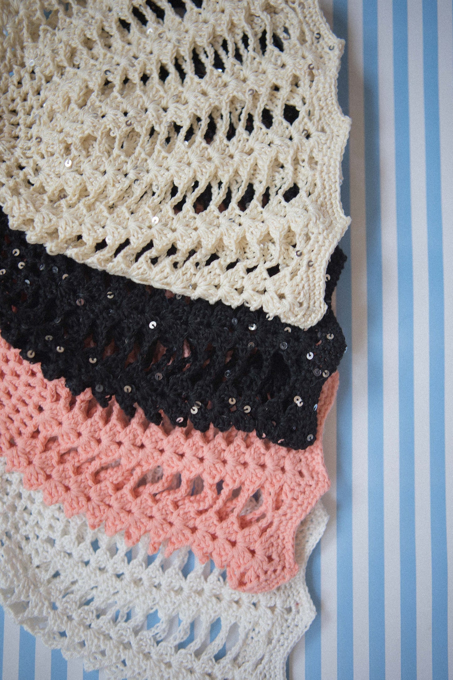 Crochet Premium Cotton Mesh Knitted Hat in Black with sequins , skull hat,retro hat,crochet hat,summer hat,crochet beanie