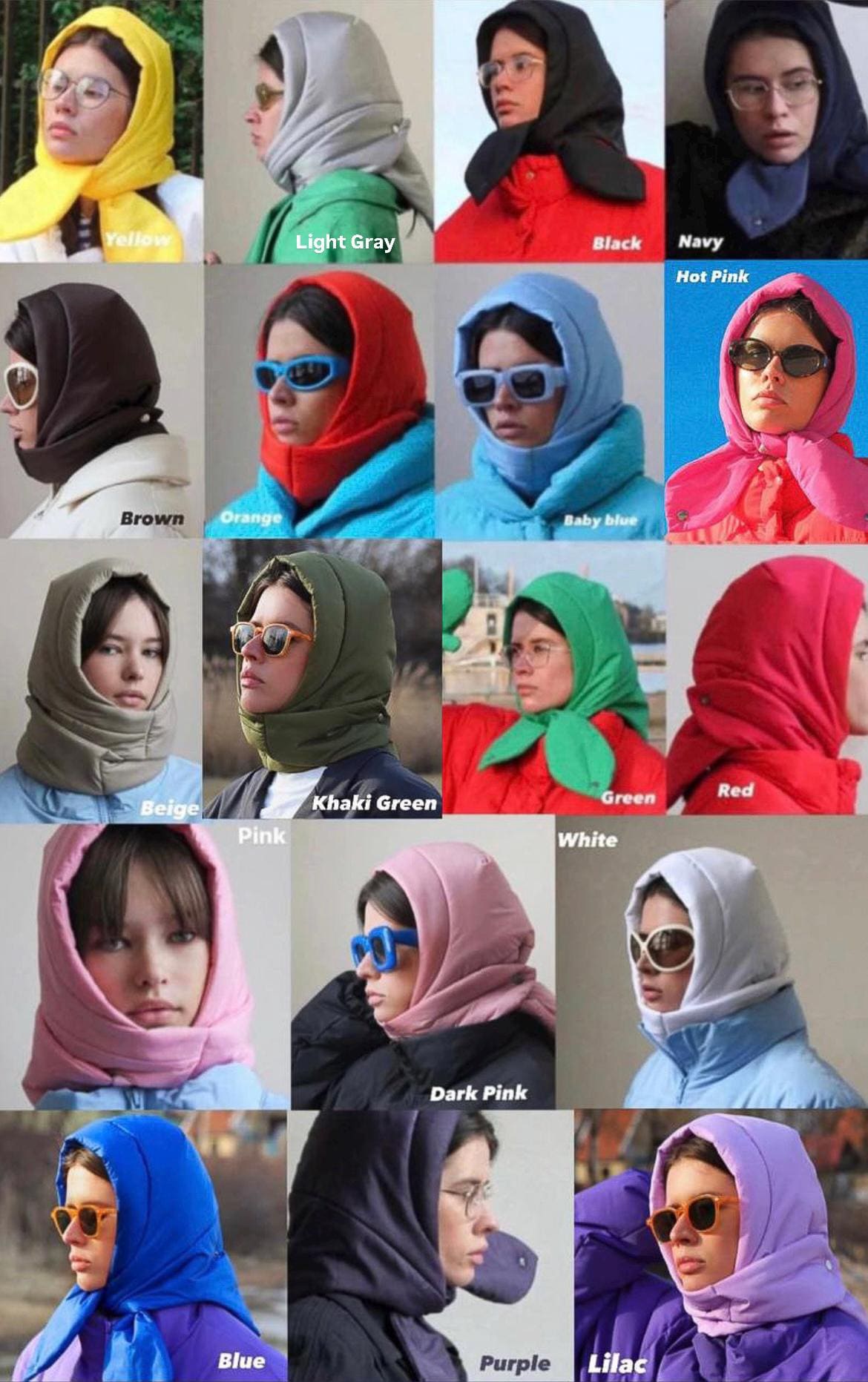 Pillow Puffer Headscarf - Balaclava in Lilac