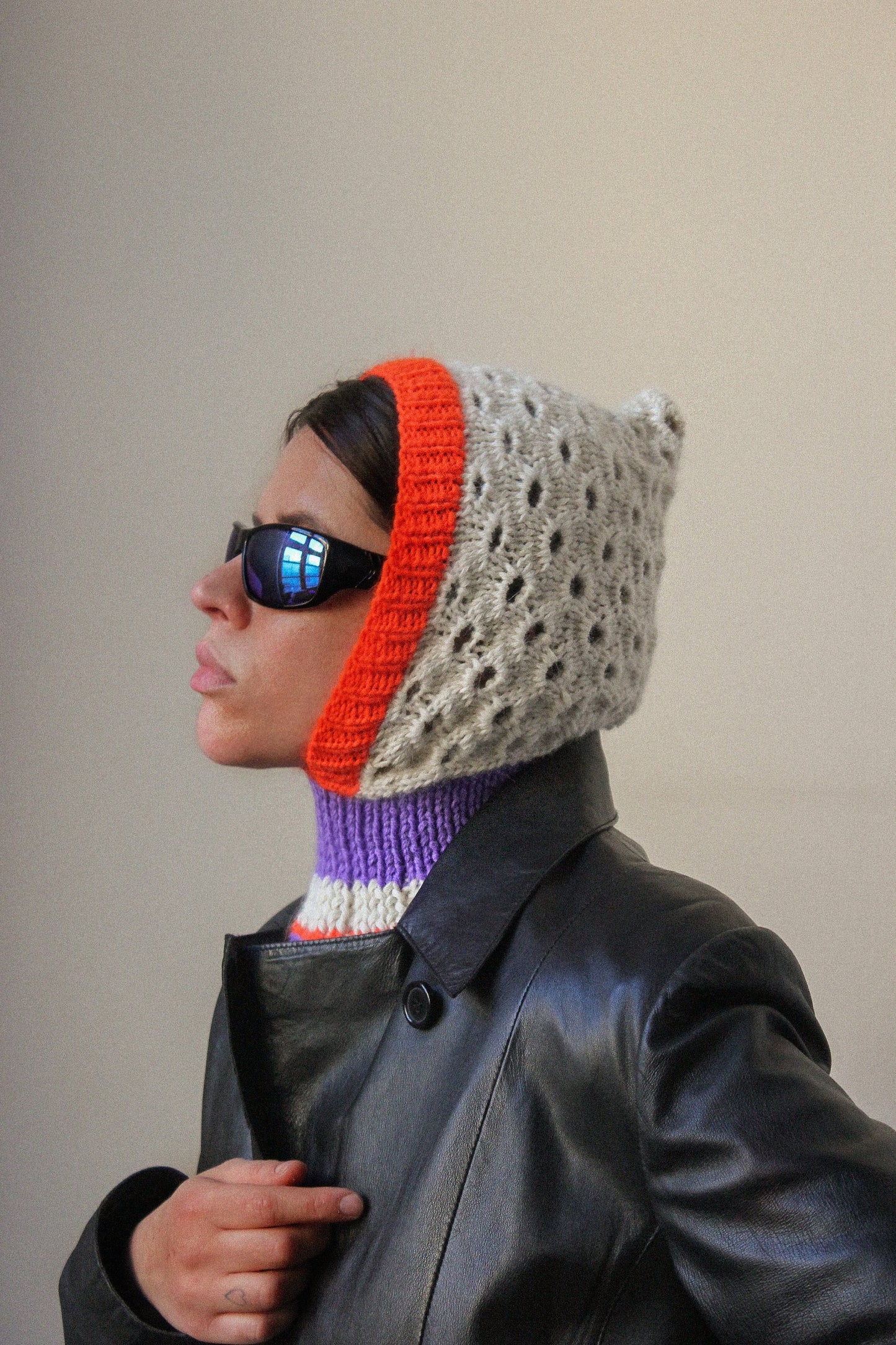 Multicolored Demi - season balaclava hat,mango socky balaclava knit beanie,knit helmet,knit hat,crochet balaclava