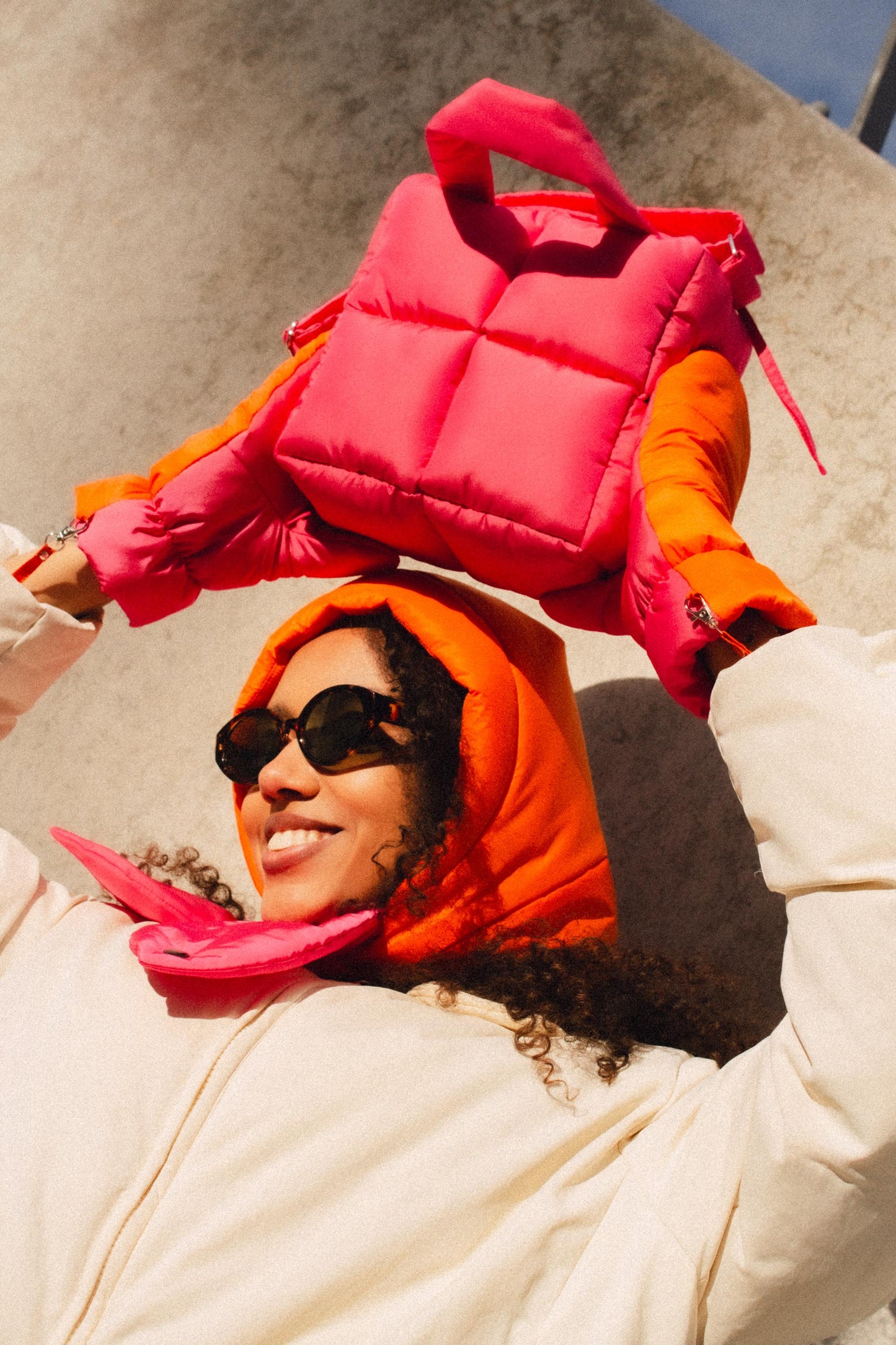 Mini Pillow Puffer Essential bag in Hot Pink