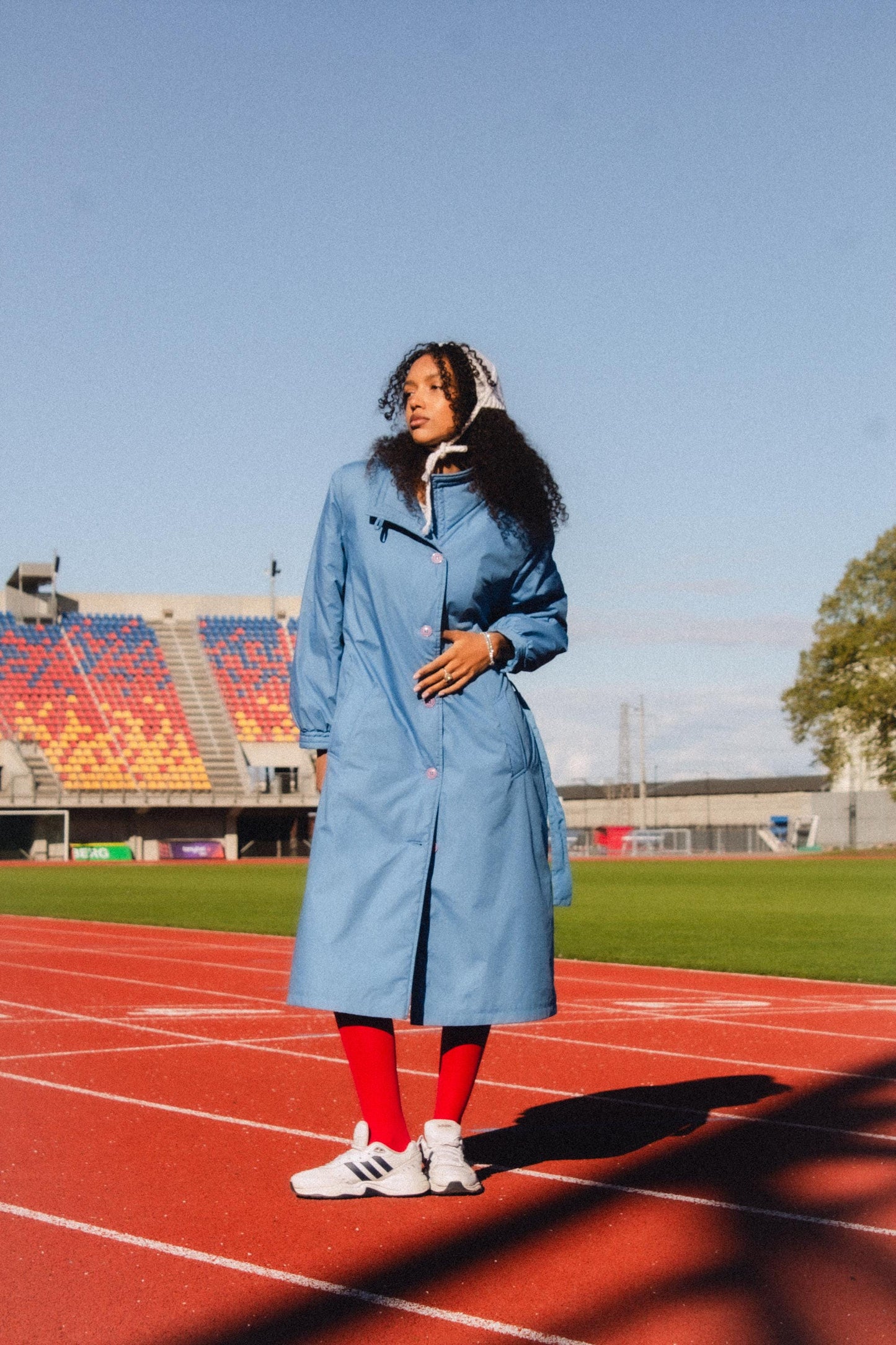 Hand - knitted Adult Bow Tie Bonnet in White