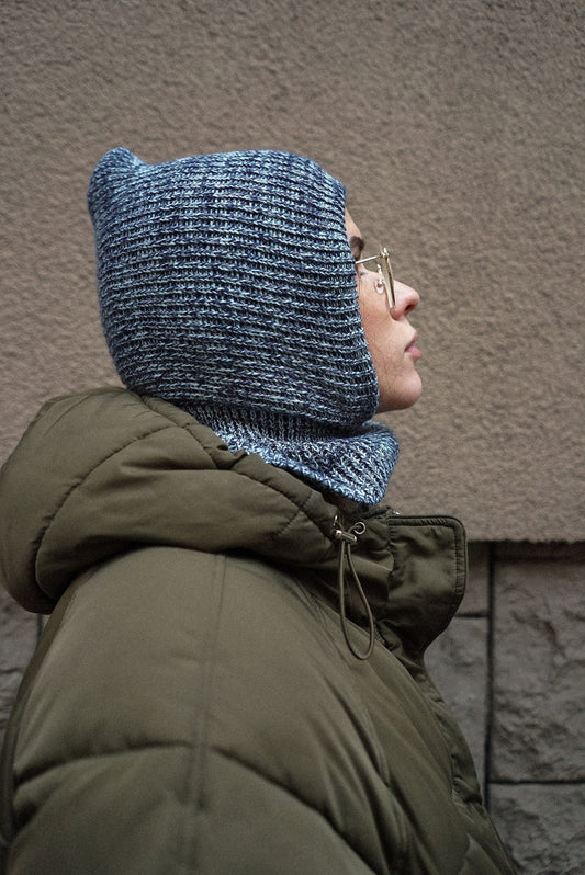 Merino Wool Jeans Melange Balaclava