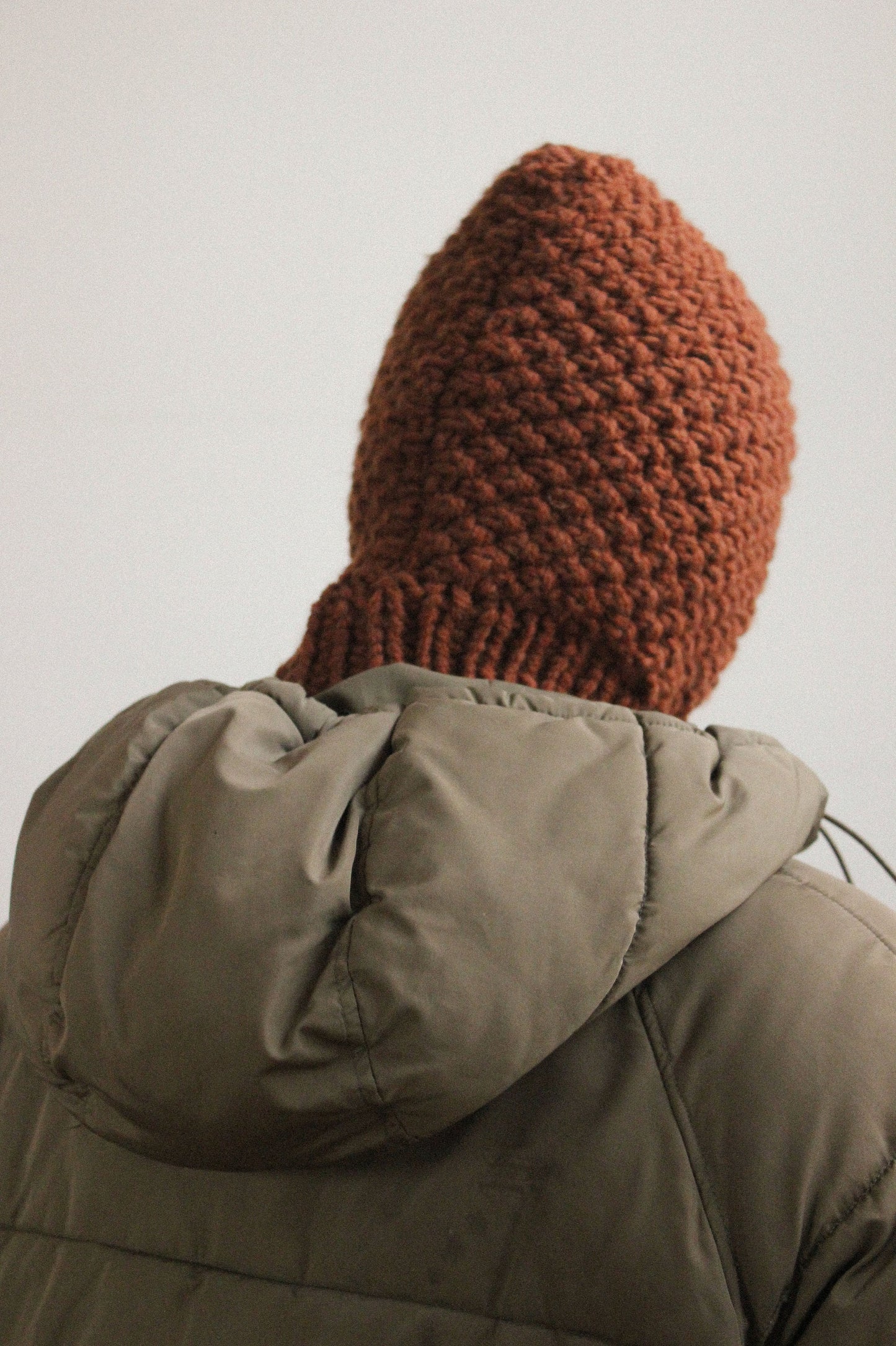 Balaclava Woolen hat in teddy brown ,mango socky balaclava knit beanie,knit helmet,knit hat,crochet balaclava, knitted hood