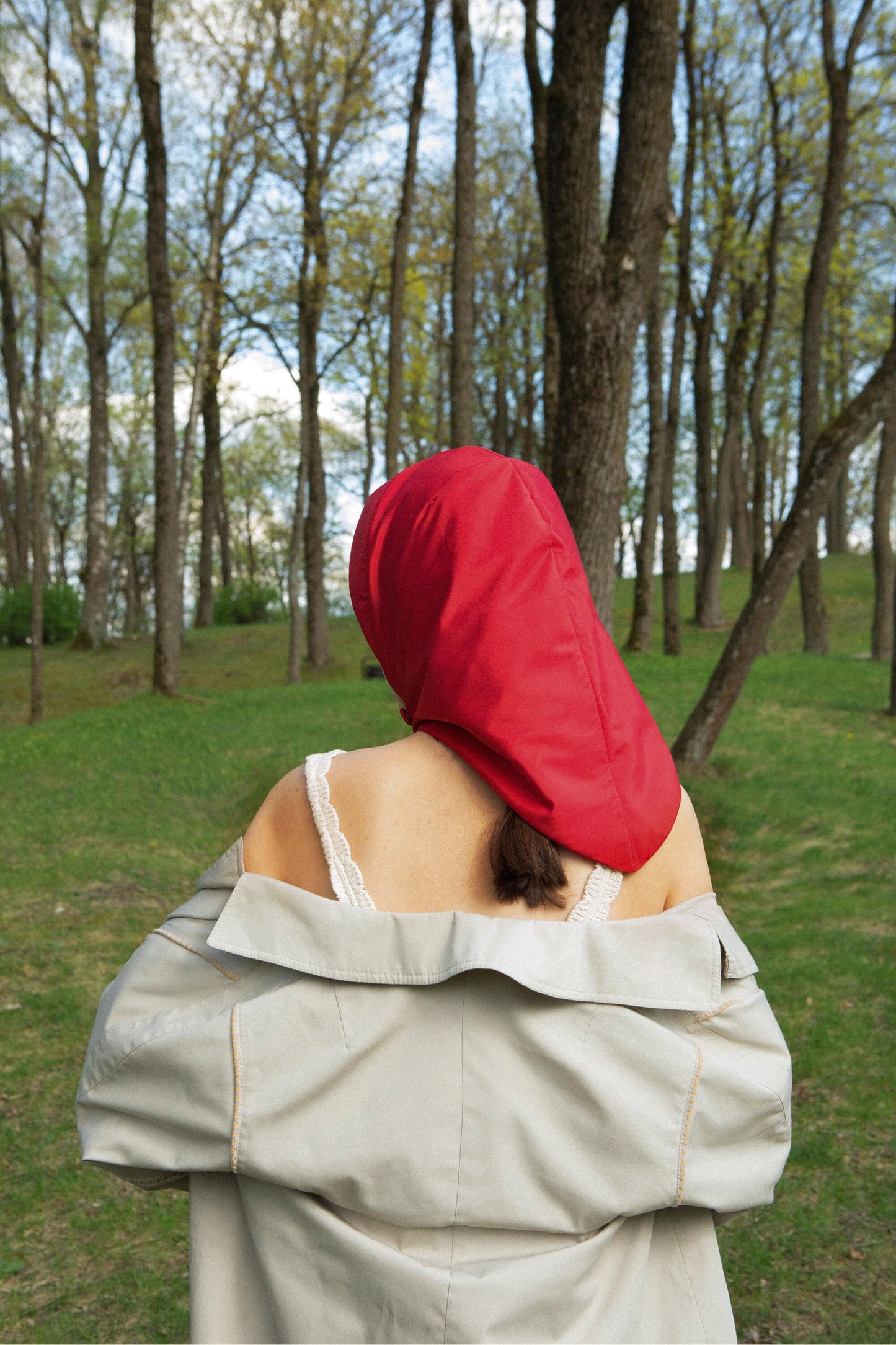 Rain Headscarf  in Red