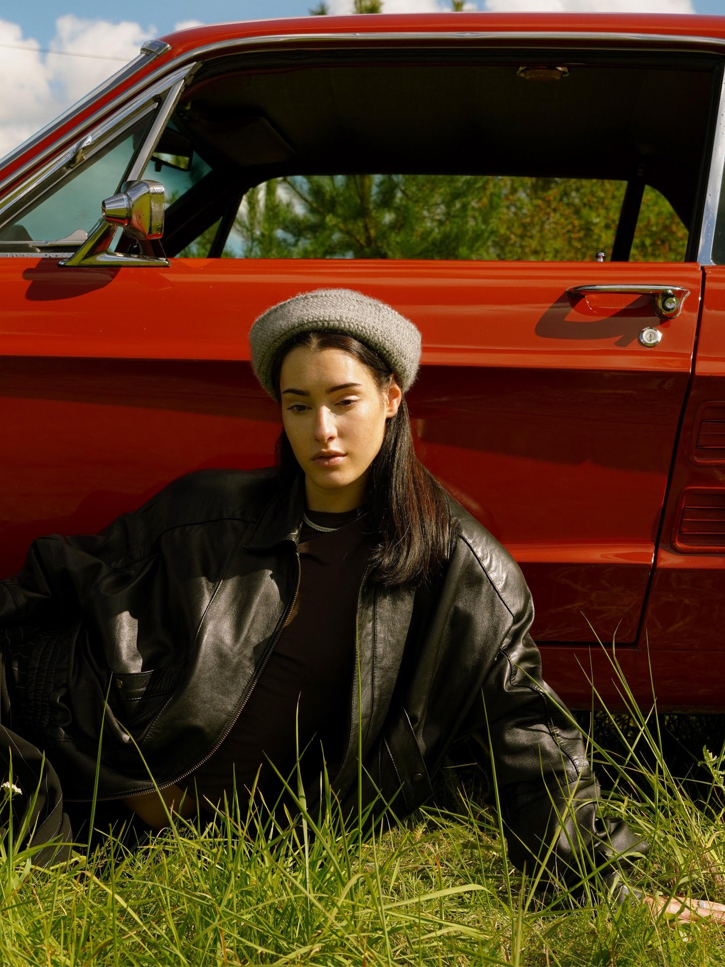 Crochet Premium Mohair Marine Pilbox in Grey Melange