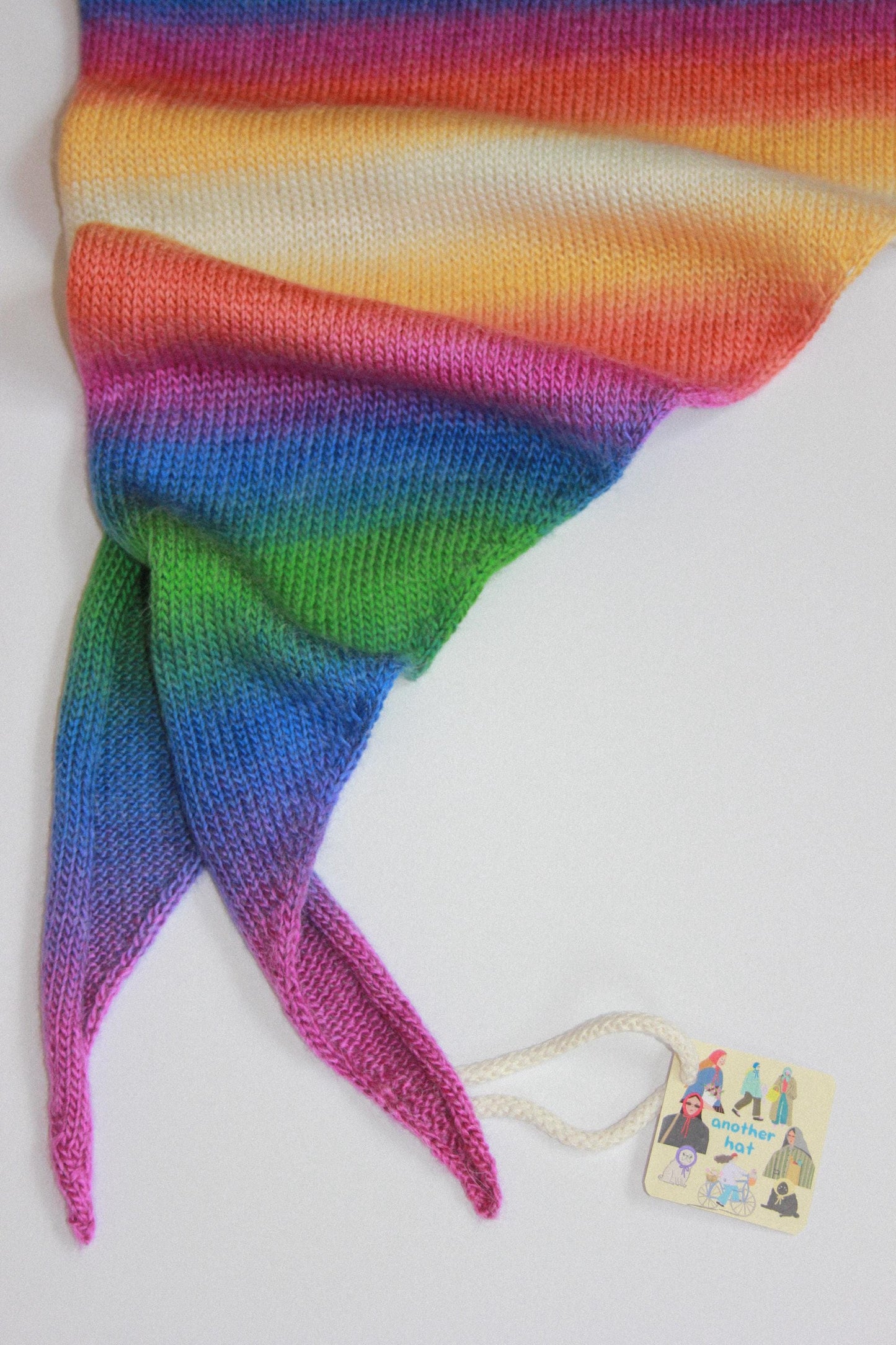 Hand - knitted Random Spectrum Mohair  Headscarf