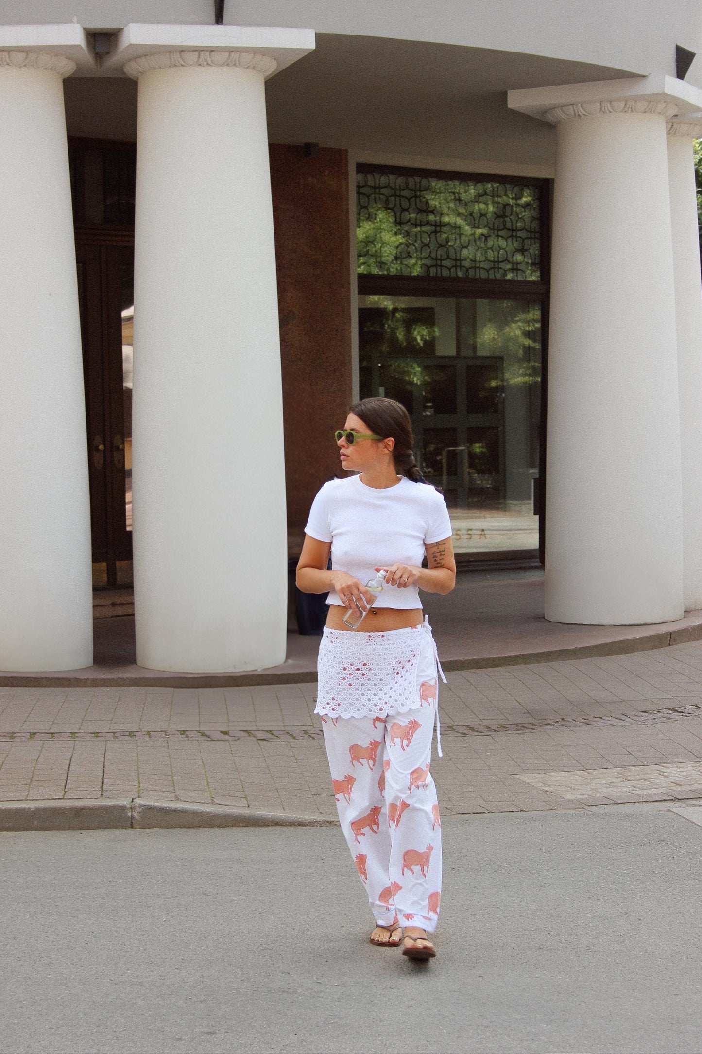 Hand - Knitted Crochet Hip Scarf in White, the knit hip wrap,knitted apron