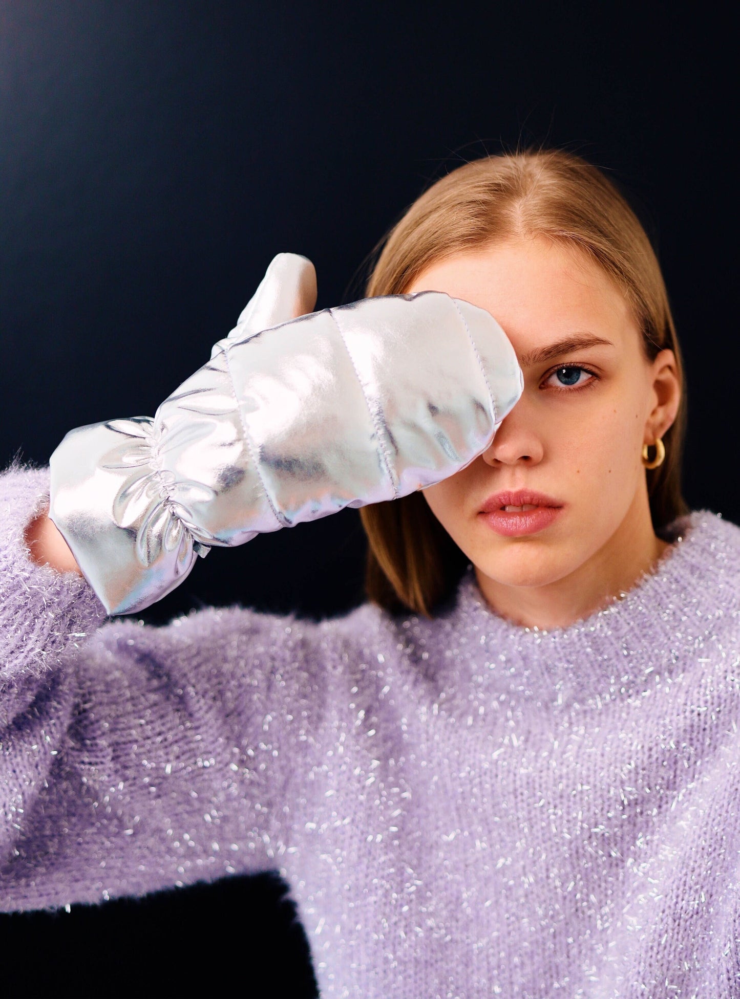 Disco Pillow Puffer Mittens on Strings