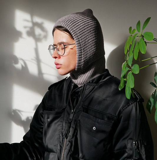 Merino Wool Balaclava in Grey