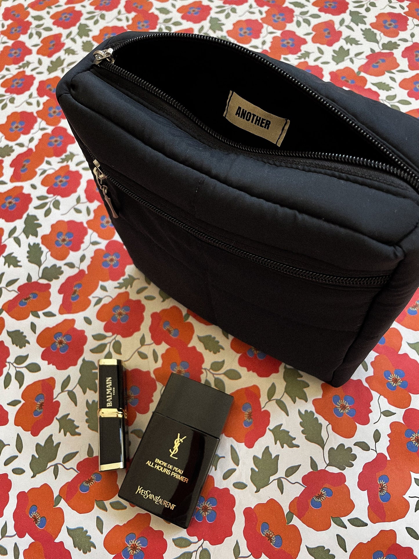 Pillow Puffer Vanity Bag in Black, Quilted Vanity Bag, Zipper Cosmetic Bag, Toiletry Bag, travel accessories key glasses bag, small pouch