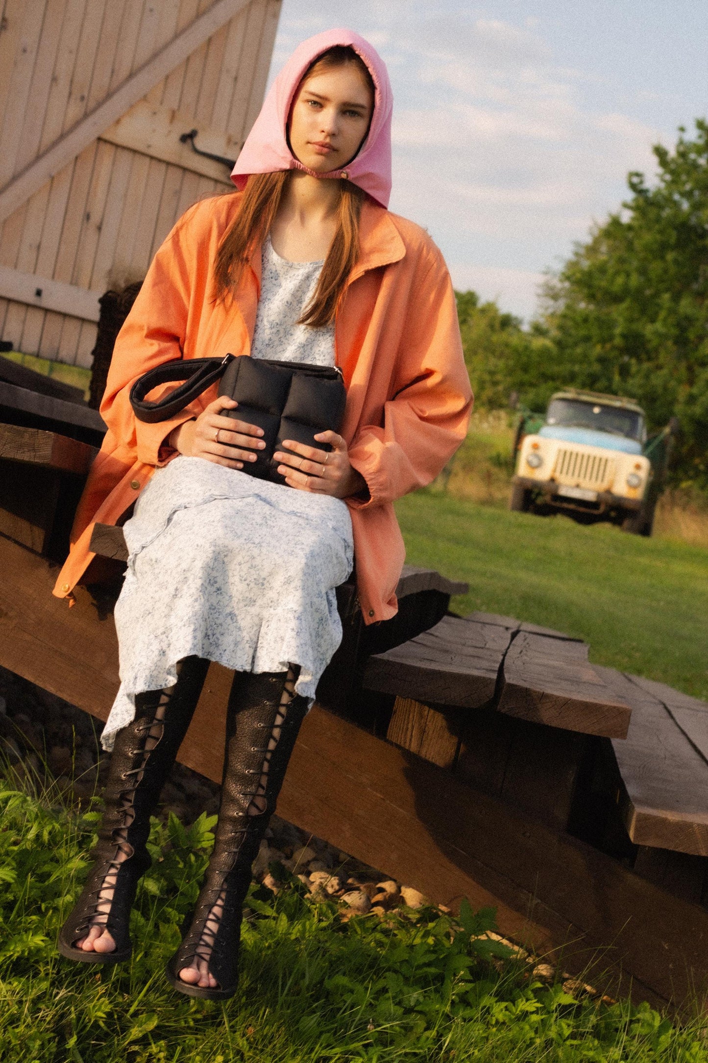 Rain Headscarf in Pink