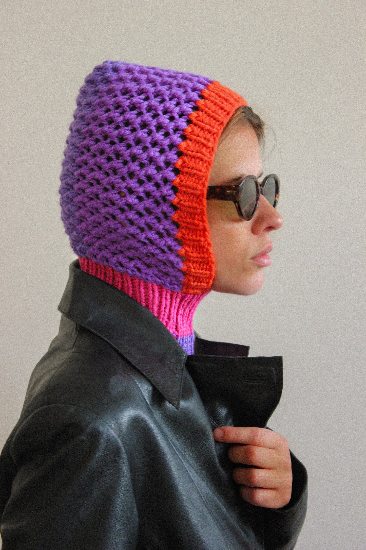 Multicolored Demi - season balaclava hat,mango socky balaclava knit beanie,knit helmet,knit hat,crochet balaclava