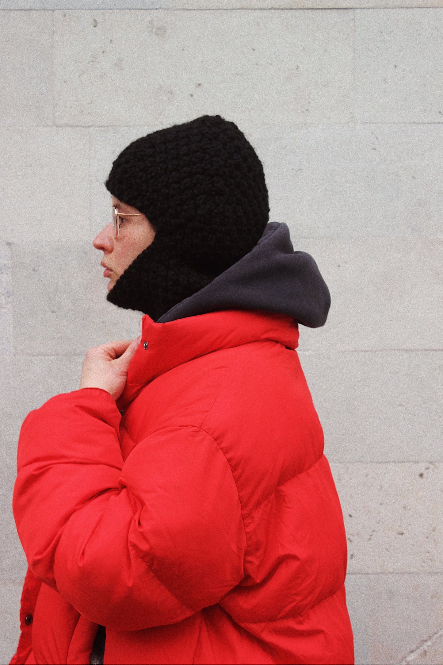 Hand knitted Chunky balaclava ski mask in black