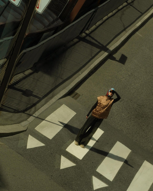 Rain Headscarf in Burgundy & Baby Blue