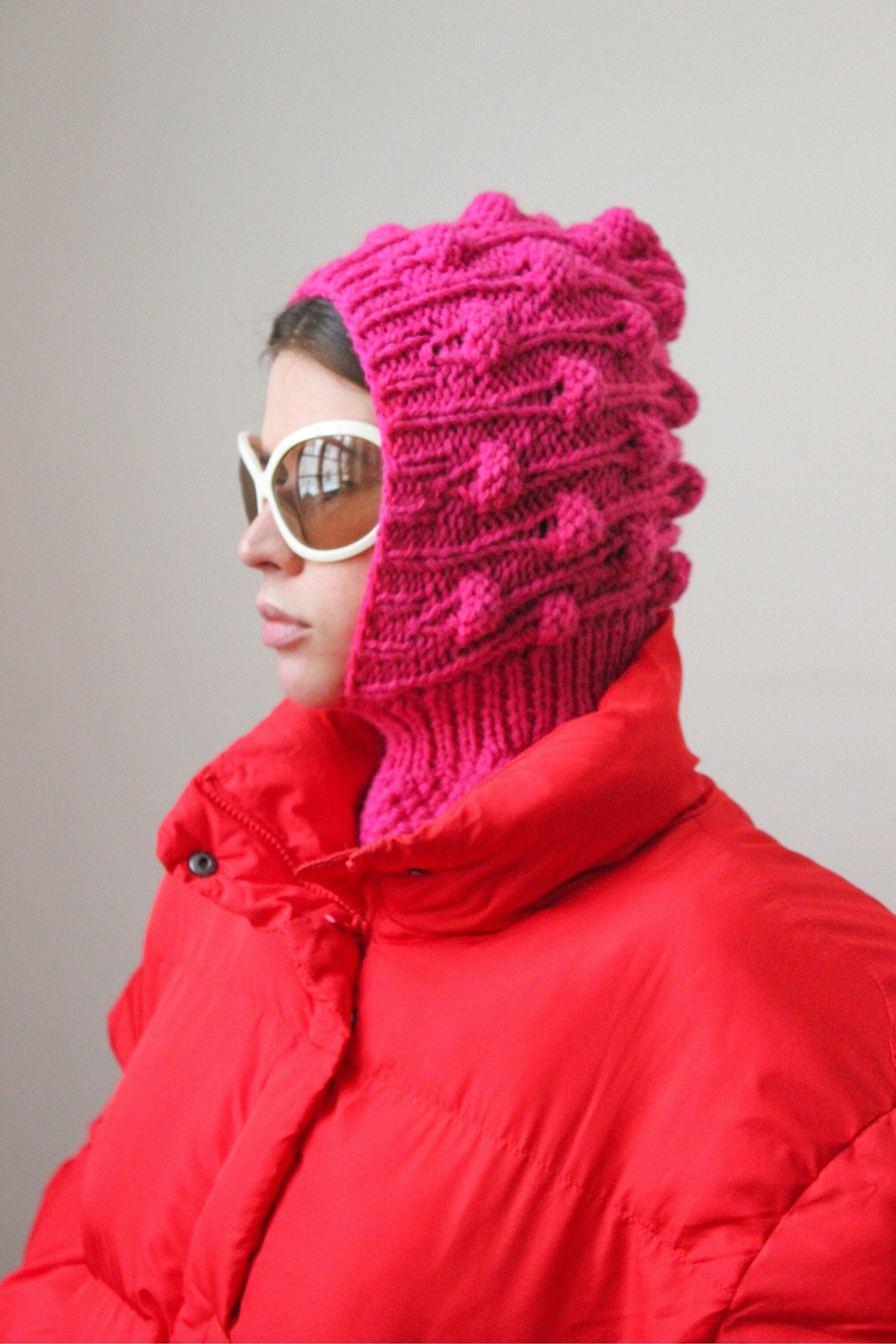 Pink Brains Woolen Balaclava