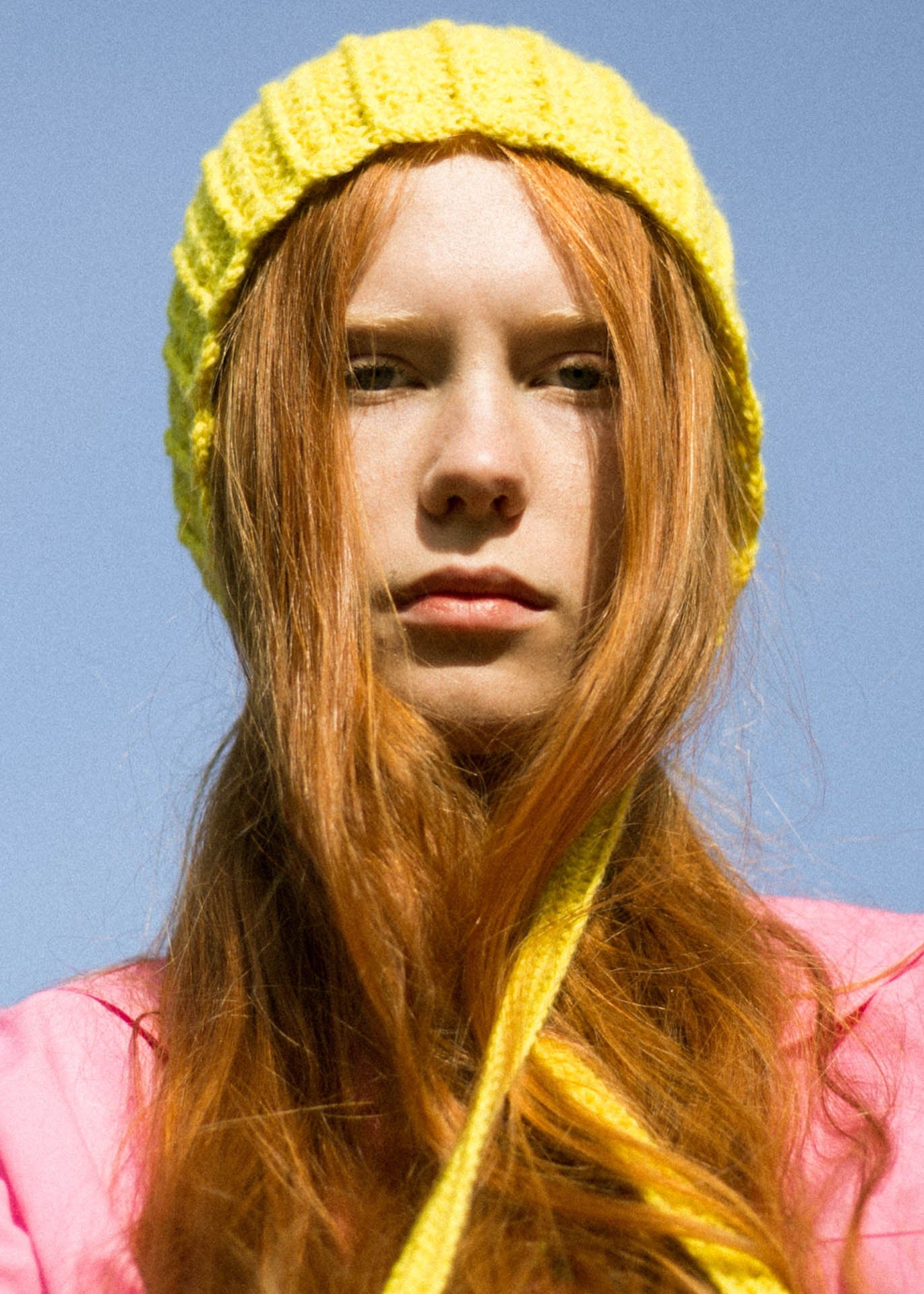Adult Cotton Crochet Bow Tie Bonnet in Yellow