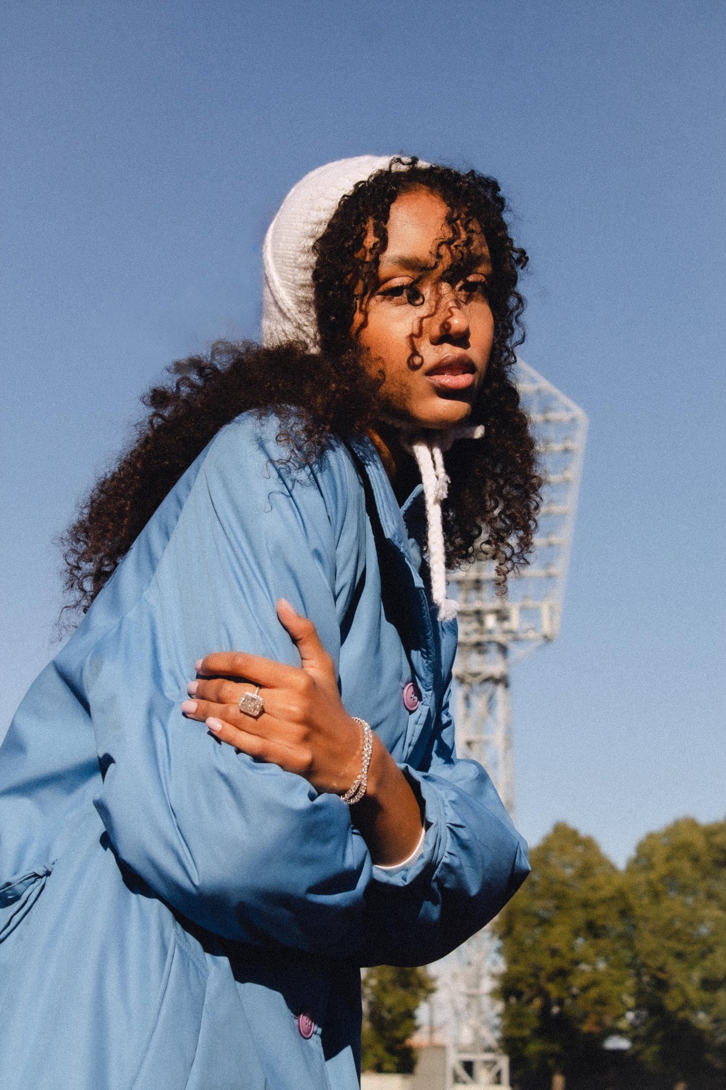 Handknitted Adult Bow Tie Bonnet in White, tie headband, headband