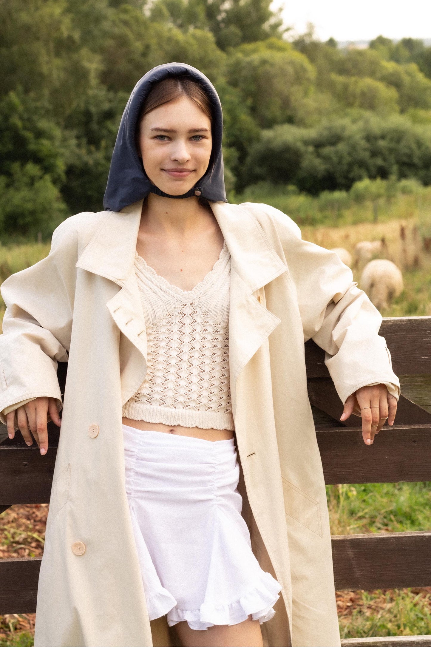 Rain Headscarf  in Navy