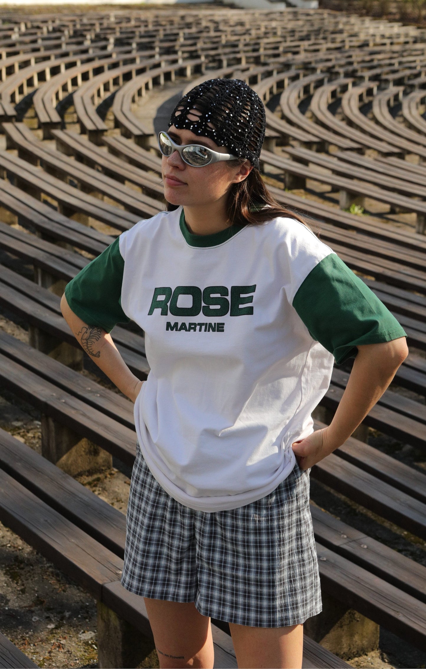 Premium Cotton Crochet Mesh Hat in Black With Sequins