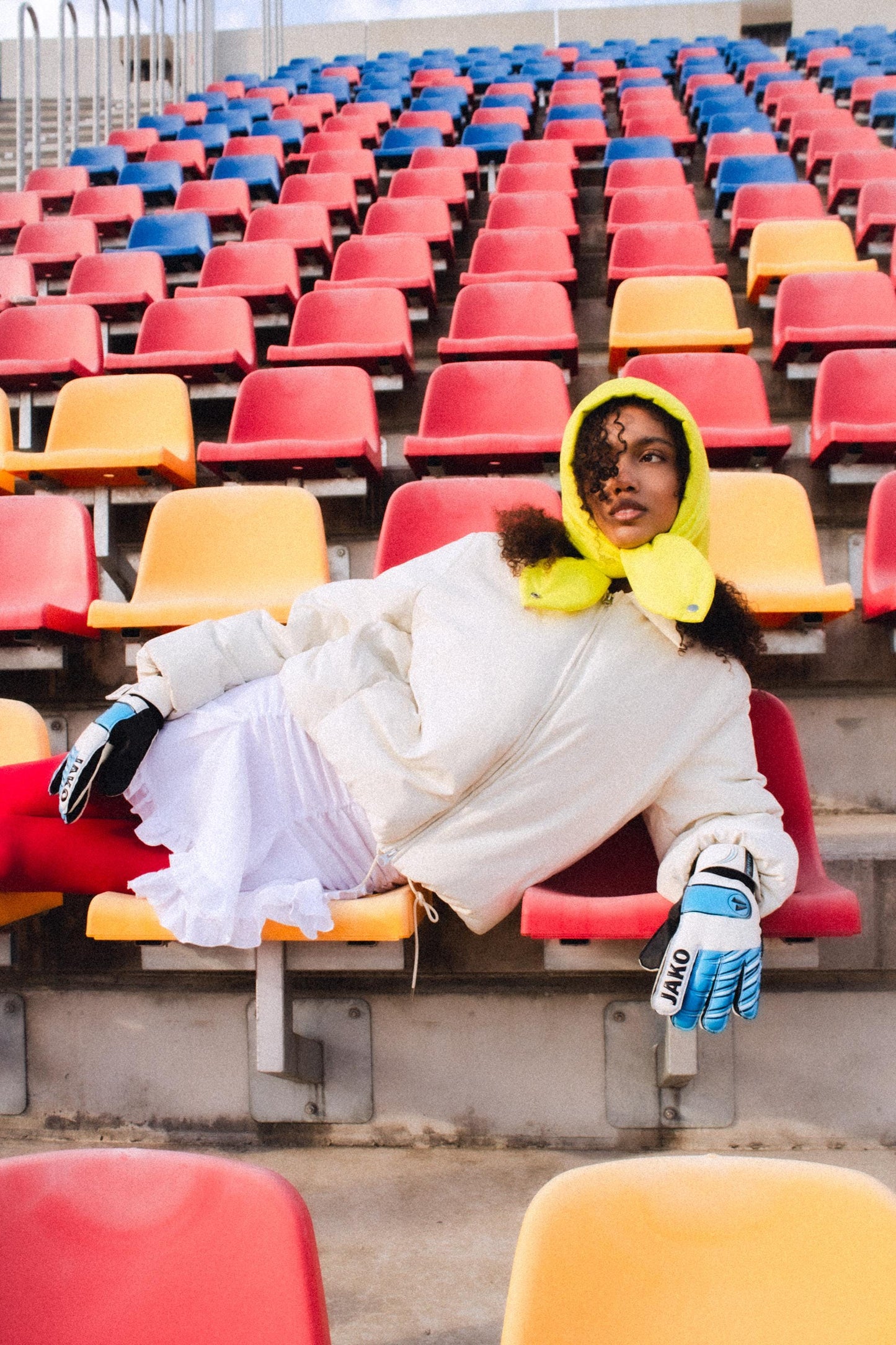 Pillow Headscarf - Balaclava in Neon Yellow