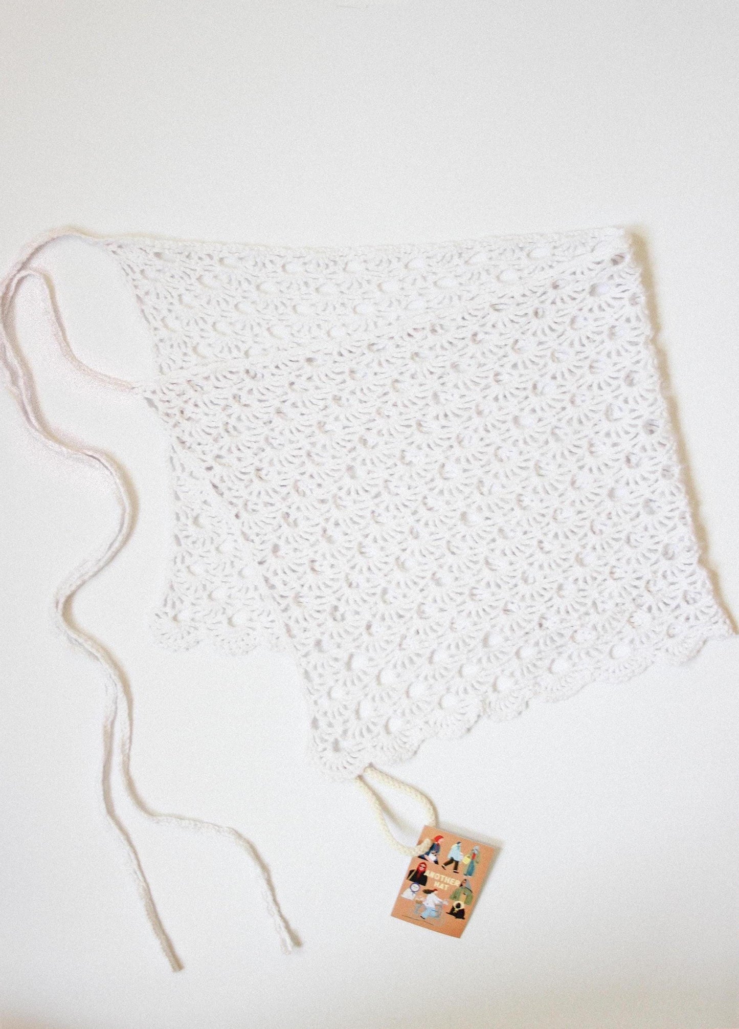 Hand - Knitted Crochet Hip Scarf in White, the knit hip wrap,knitted apron
