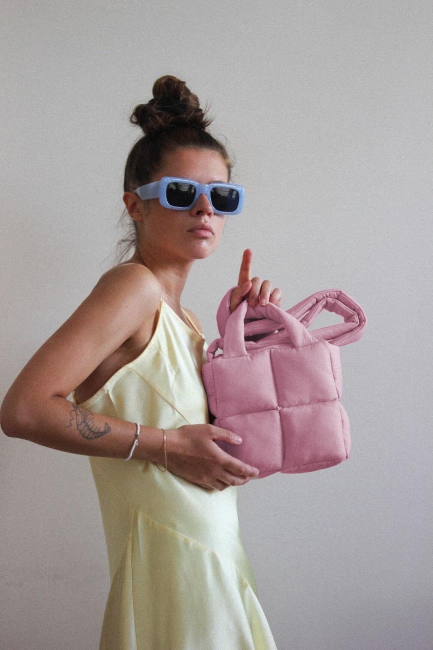 Mini Pillow Puffer Essential bag in Powder Pink