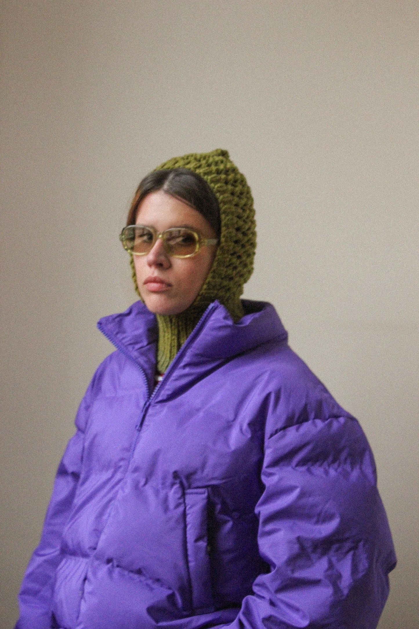 Demi - season balaclava hat in khaki green; mango socky balaclava knit beanie,knit helmet,knit hat,crochet balaclava