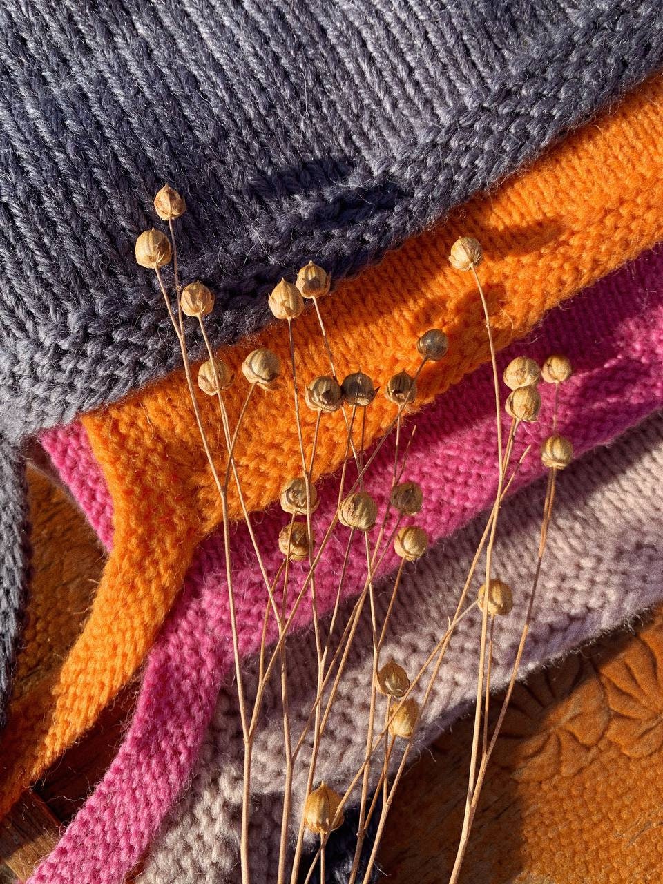 Hand-knitted Adult Bow Tie Bonnet hat in mandarin orange