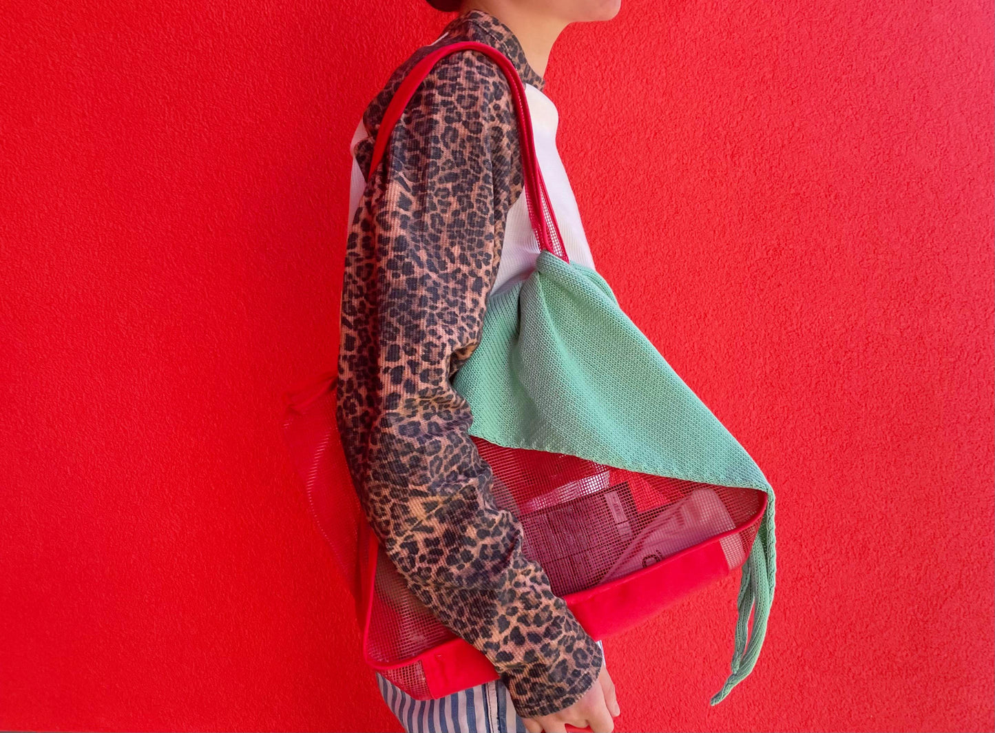 Hand - knitted Spring Headscarf in Pistachio Green