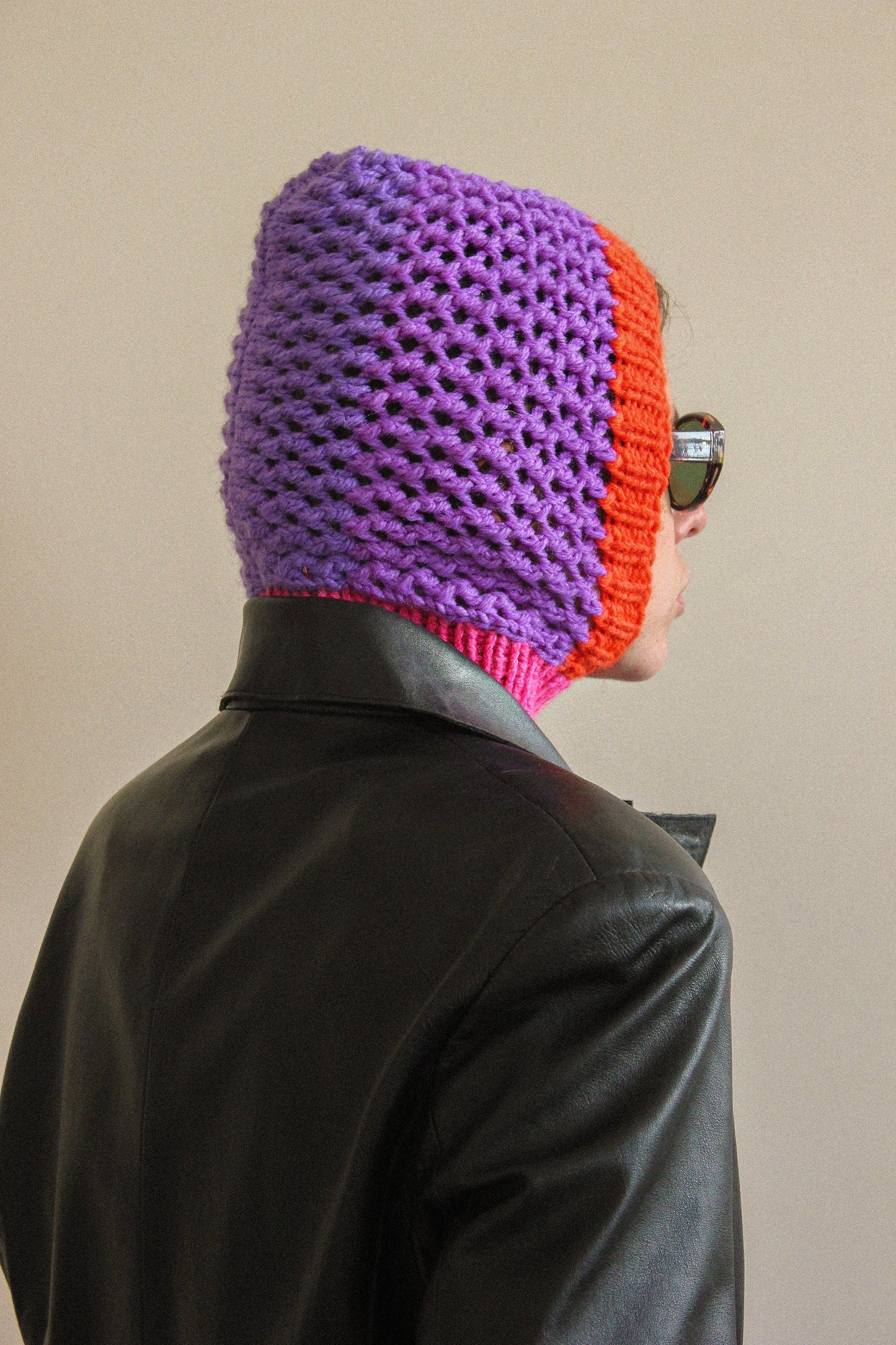 Multicolored Demi - season balaclava hat,mango socky balaclava knit beanie,knit helmet,knit hat,crochet balaclava