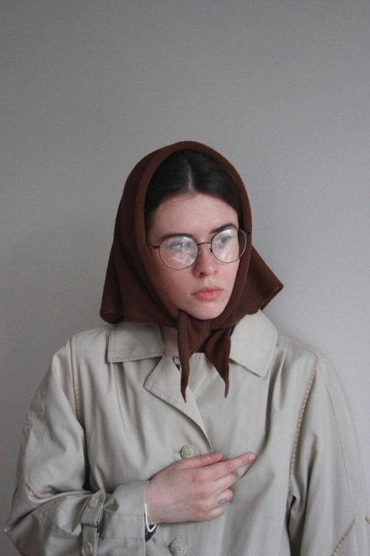 Handcrafted headscarf in Brown