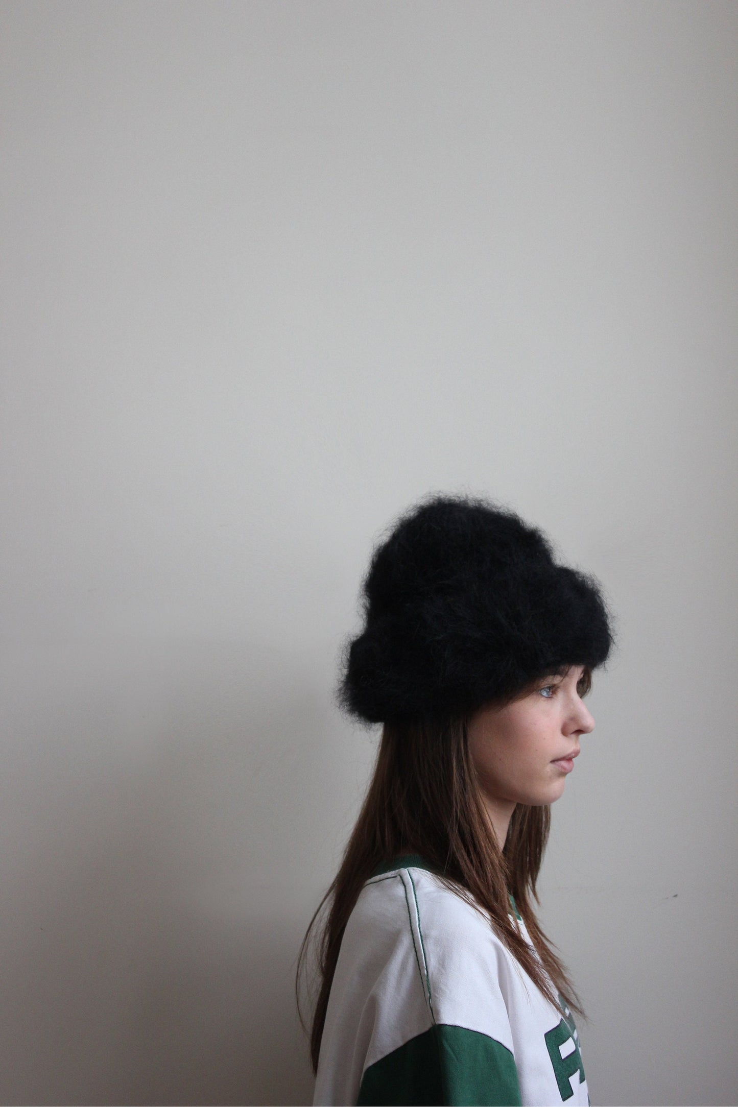 Premium Mohair Beanie Hat in Black