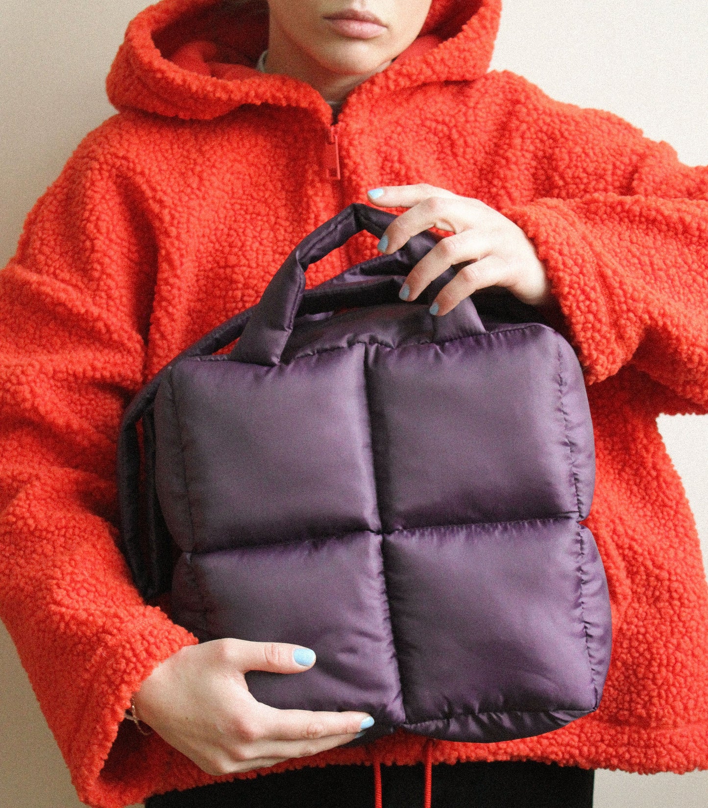 Pillow Puffer Bag in Purple