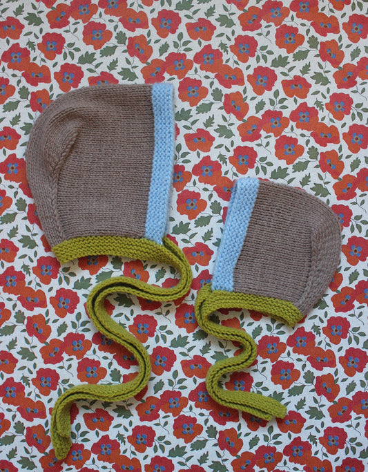 Mom + Baby Hand - Knitted Chunky Bonnet Combo Matching Set
