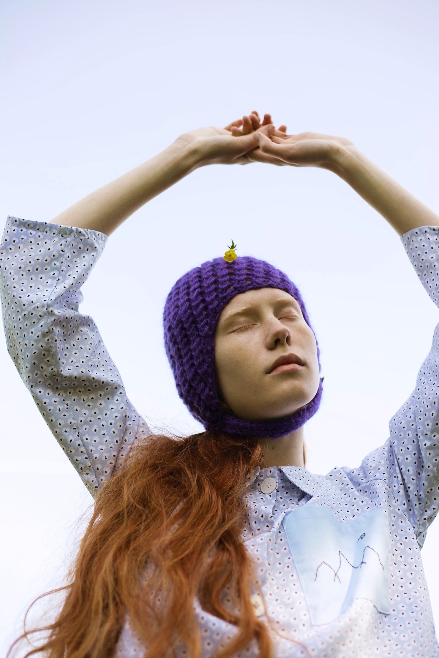 Aviator Bonnet Hat in Rich Purple